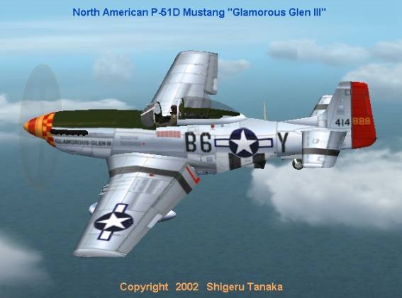 Fs2002 P-51D Mustang Glamorous Glen Iii The Famous Glamorous Glen Iii With Code B6-Y, S/N