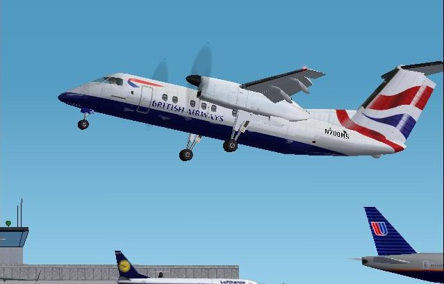 Fs2002 De Havilland Dash8-100 British Airways Textures Repaint Of The Msfs Default Fs2002 — 1