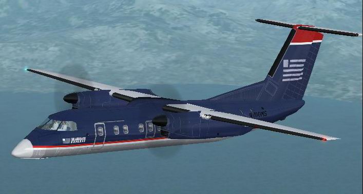 Fs2002 De Havilland Dash8-100 Us-Airways Textures Repaint Of The Msfs Default Fs2002 De Ha — 1