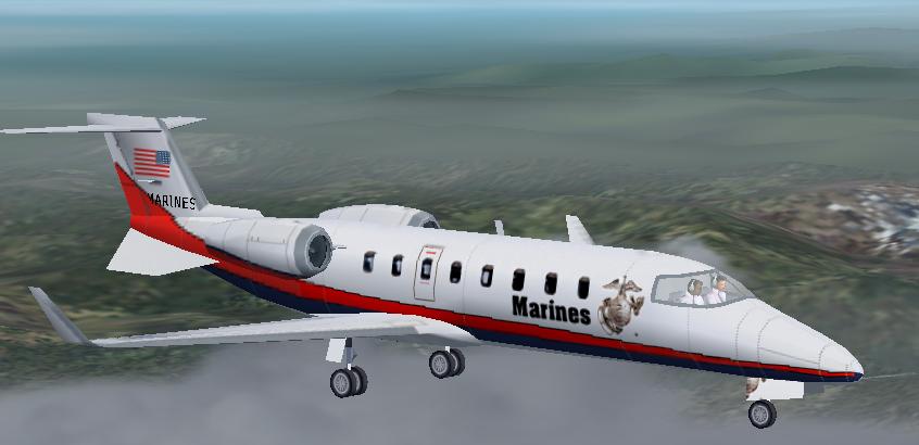 Fs2002 Us Marine Corps Learjet 45 A Repaint Of The Msfs Default Learjet 45 — 1