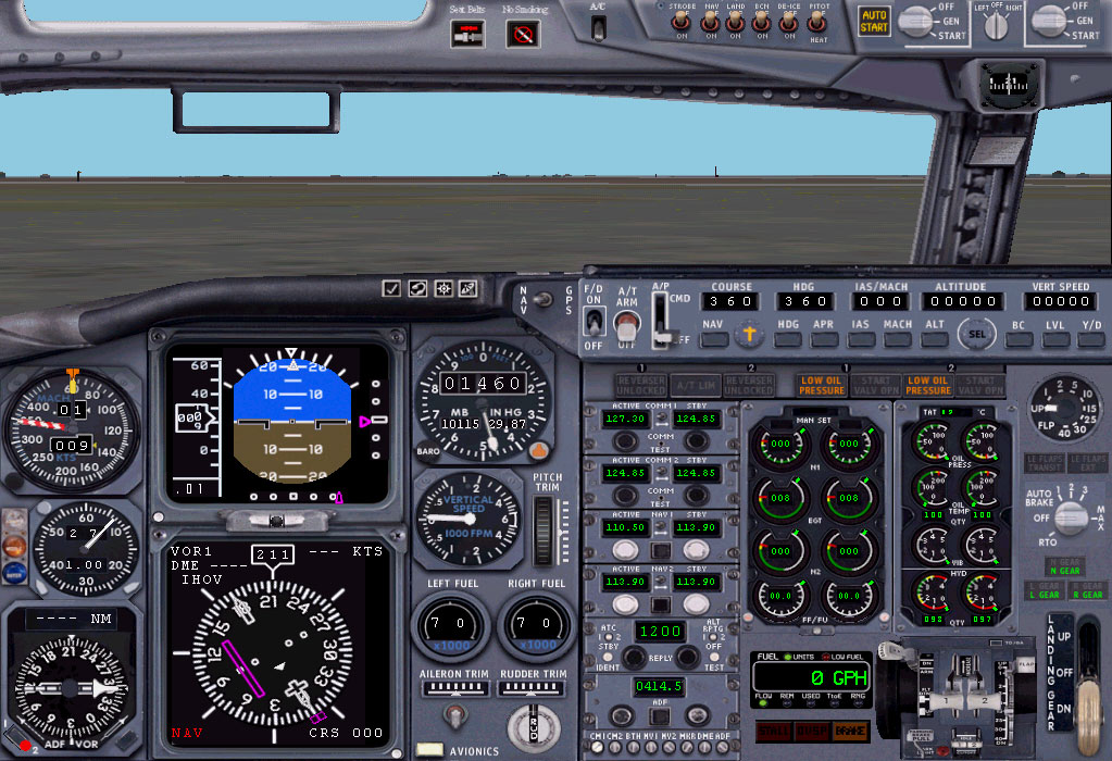 Panel Uses Fs2002 Msfs Default Instruments Gauges With An Added Seat Beat, No Smioking Lam — 1