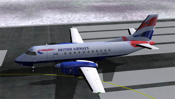 Fs2002 British Airways Saab 340 With Union Flag Livery Photorealistic Textures Original Mo — 1
