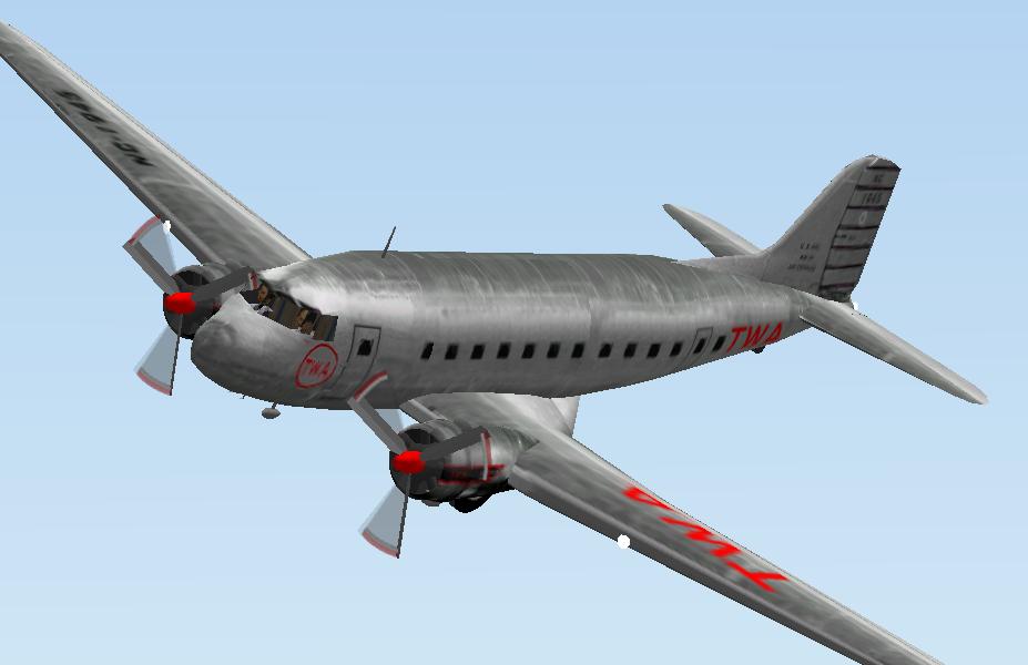 Fs2002 Twa Douglas Dc-3-G202A Based On Original Picturegraphs And Other Sources Included I