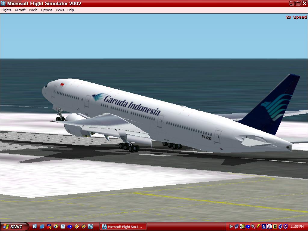 Fs2002 Project Opensky Boeing 777-200 Er Garuda Indonesia Ver 0.1 40-Sided Based Variable — 1