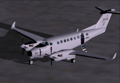 Fs2002 Us Army C-12 / Rc-12 Guardrail Textures Repaint Of The Stock King Air 350 In Us Arm — 1