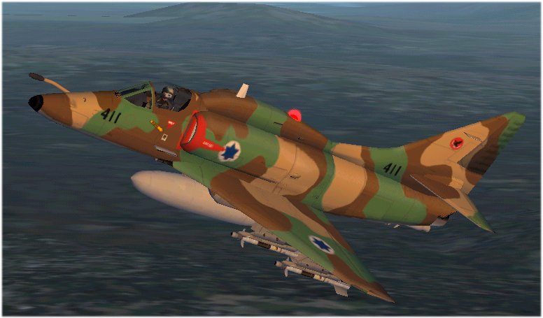 Fs2002 Israeli Air Force A-4H/N Skyhawk In Desert Camoflauge Also Includes Engine Smoke (P — 1