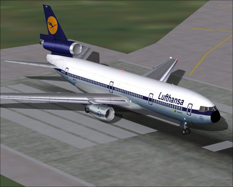 Fs2002 Lufthansa Dc-10-30 D-Admo Dortmund In Old Colors Model, Air File And Base Texture F — 1