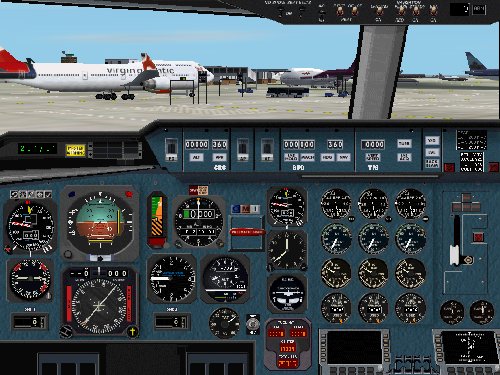 Fs2002 The Dc-10-30 Panel Original Bmp Background With Analog Gauges — 1