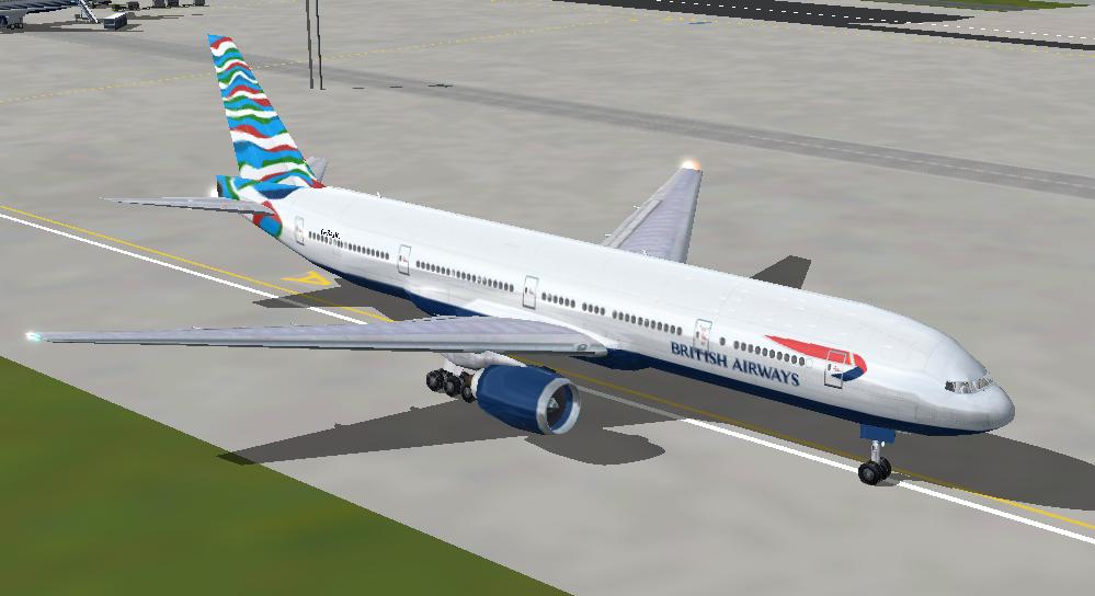 Fs2002 British Airways B777-300 Textures Repaint Of The Msfs Default 777 In British Airway — 1