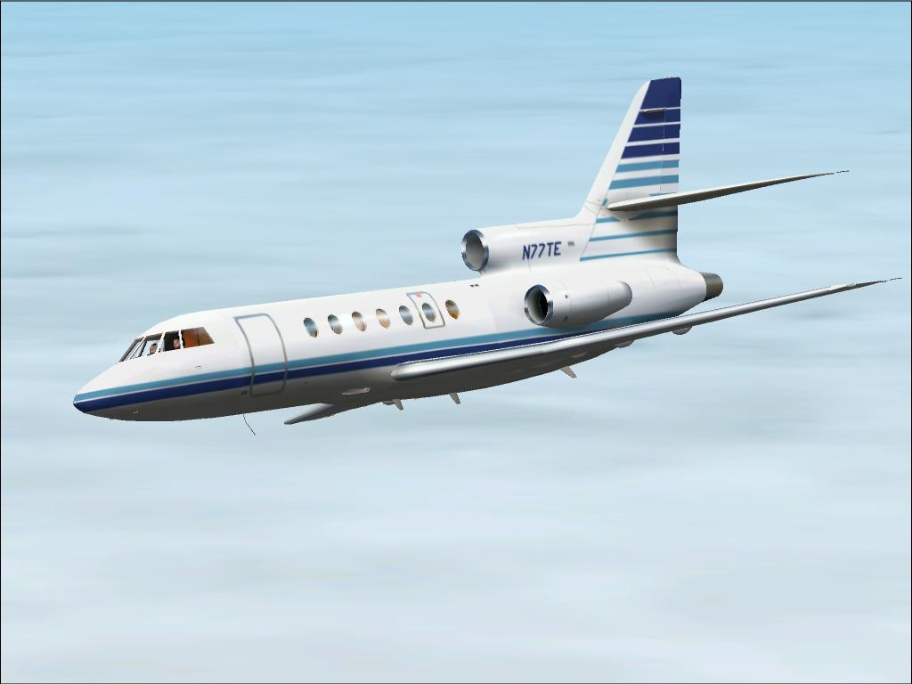 Fs2002 Pro N77Te Textures Repaint Of The Caea Falcon 50 By Yannick Lavigne, Fred Banting A