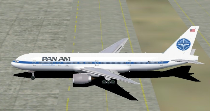 Fs2002 - Default B777-300 Pan Am Livery Textures Repaint By Kevin S