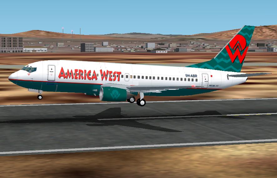 Fs2002 America West Airlines Boeing 737-300 This Is An America West 737-300 For Flight Sim — 1