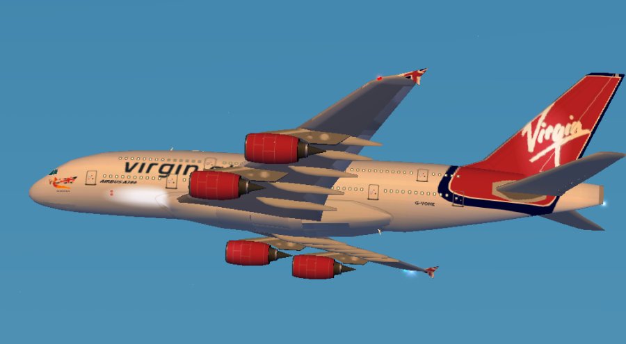 Fs2002 Virgin Atlantic, Airbus A380 Promx Version 2 The Ver.2 Added Landing Lights And New