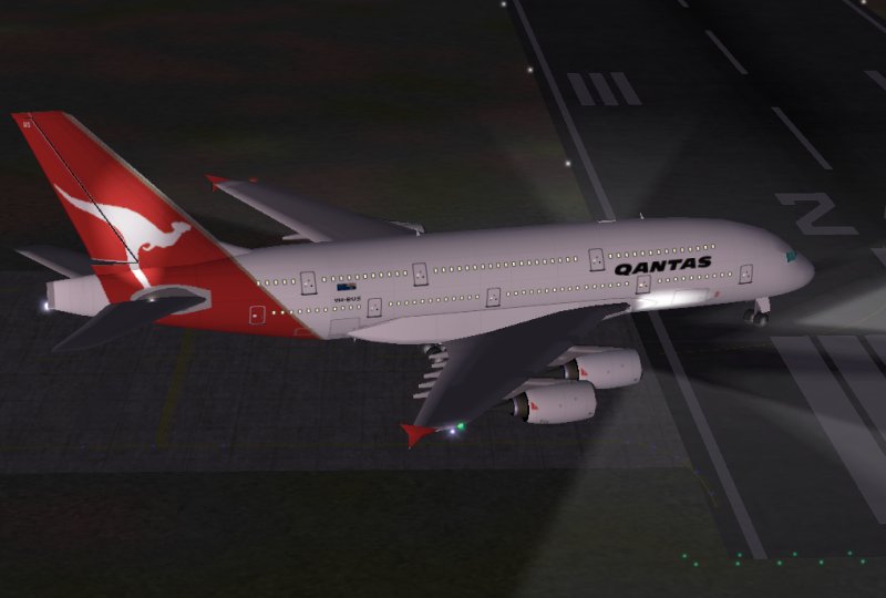 Fs2002 Qantas, Airbus A380 Promx Version 2 The Ver.2 Added Landing Lights And New Night Te