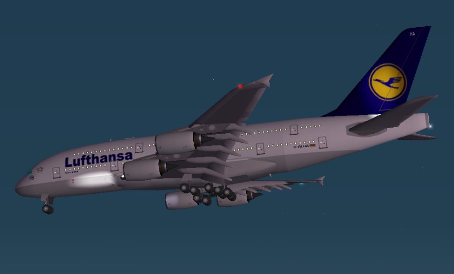 Fs2002 Lufthansa, Airbus A380 Promx Version 2 The Ver.2 Added Landing Lights And New Night — 1