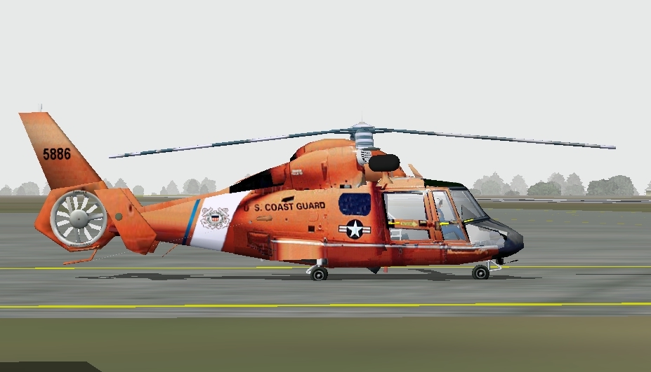 High Quality Fs2002 Aerospatiale Dauphin Sa365N Hh-65A Length: Rotors Turning 44Ft Wing Sp