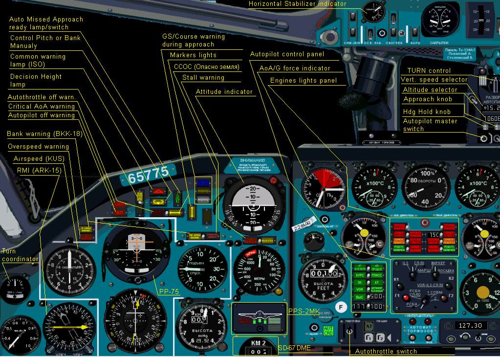Fs2002 Tu-134A-3 Include Full Pack - Palne, Panel, Sounds And Documentation (Mostly On Rus — 1