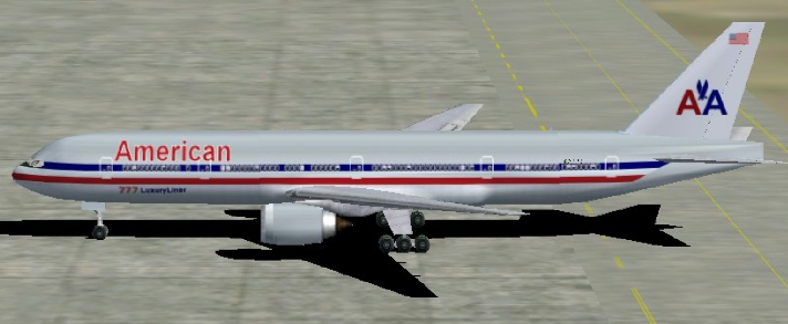 Fs2002 - Default B777-300: American Airlines Textures Repaint By Kevin S — 1