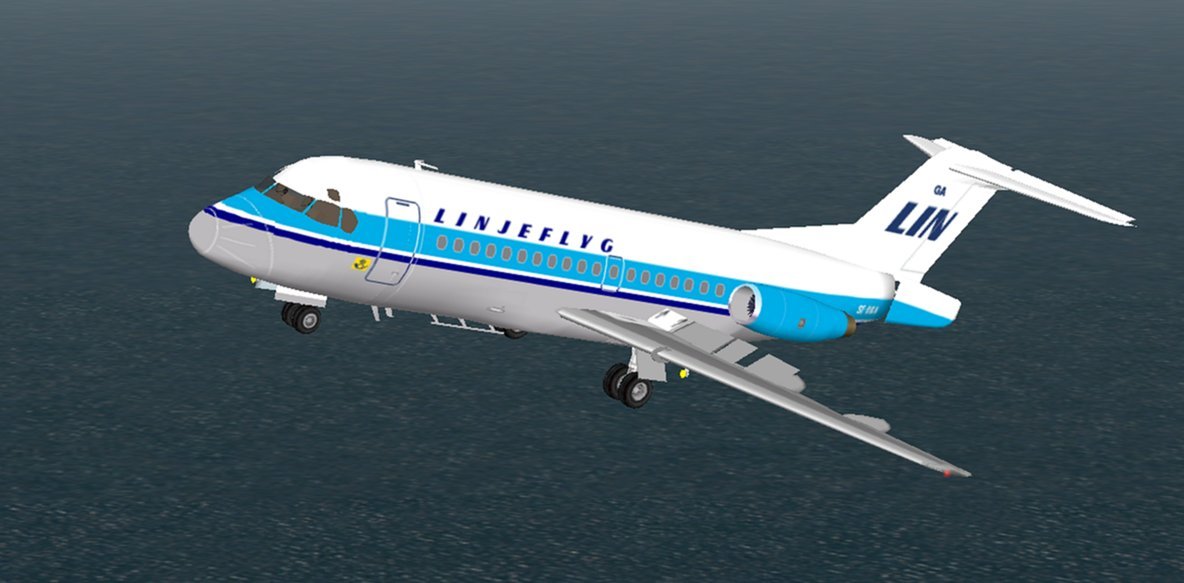 Fs2000/Fs2002 Linjeflyg Se-Dga (Fokker F-28-1000) The First Livery Of The Former Swedish D — 1