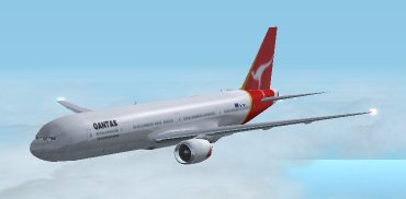 Fs2002 Qantas Boeing 777-300 This Model Is A Rework Of The Default Fs2002 B777-300 — 1