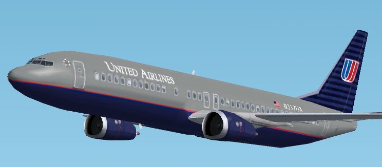 Fs2002 Default Boeing 737-400 In An United Airlines Livery — 1