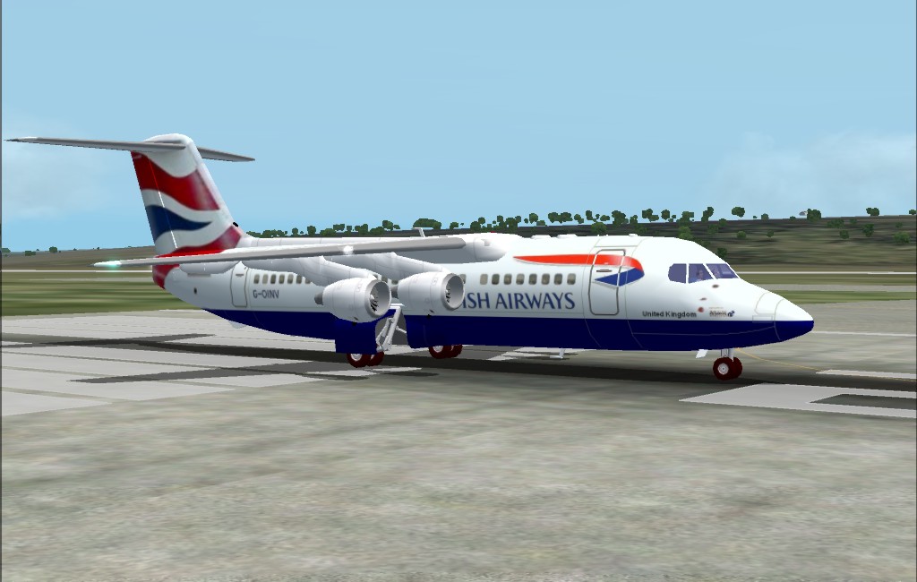 Fs2002 British Airways Avro Rj100/Bae 146-300 Improved Textures With Full Night Lighting — 1