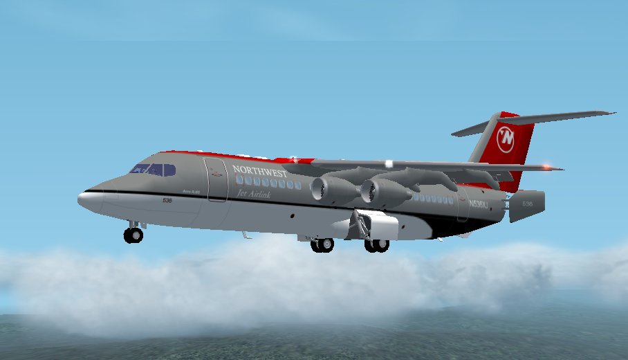 Fs2002 Aircraft Bae Rj85 In The Colours Of Northwest Airlines
