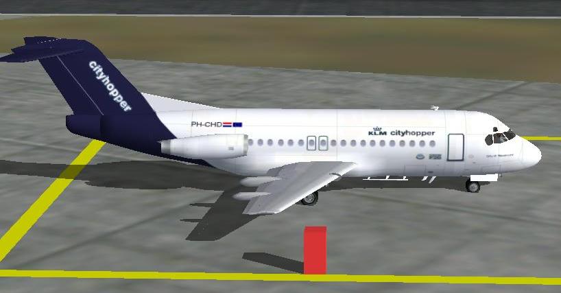 Fs2002 Early 90´S Klm Cityhopper Fokker Friendship 28, Reg — 1