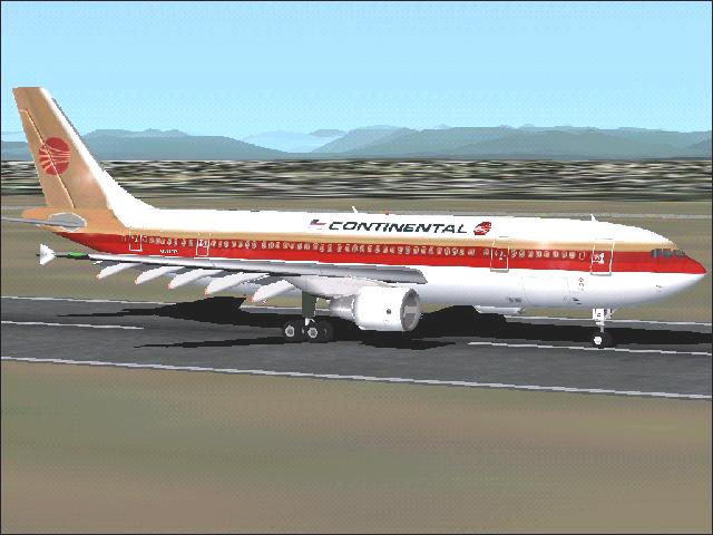 Fs2002/Fs2000 - Airbus A-300B - Continental (Livery, 87) Model Features Actuating Control — 1