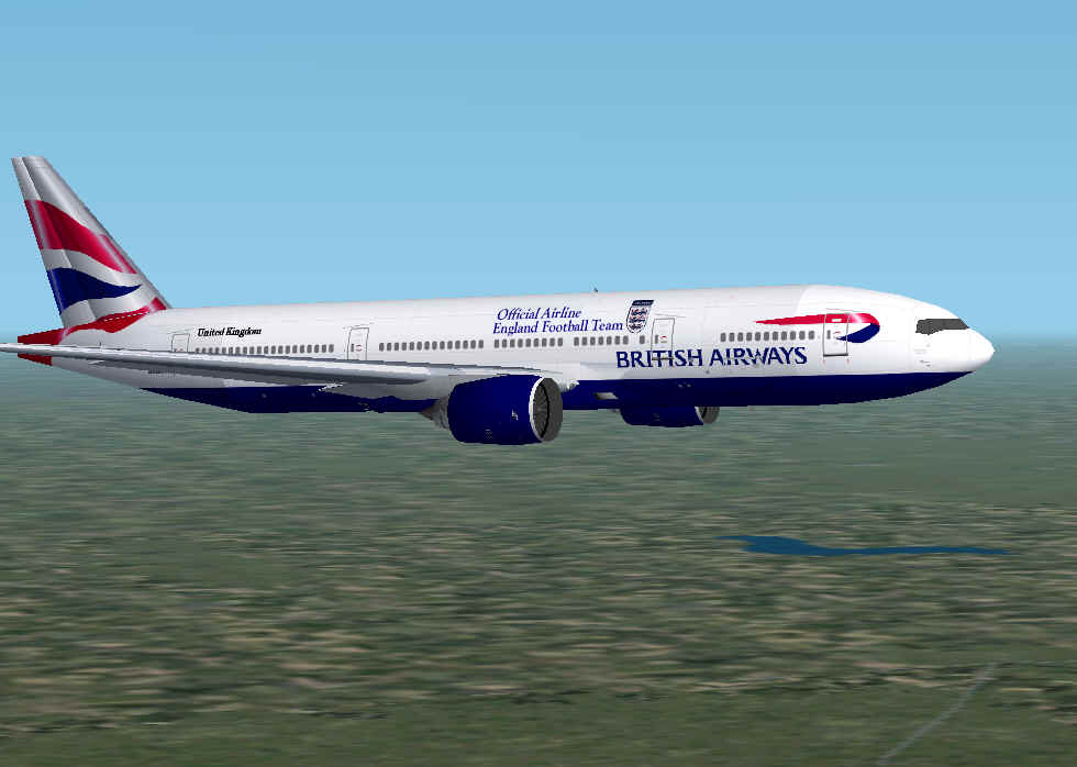 Fs2000/Fs2002 British Airways Boeing 777-200 V2 England Football Team Logo — 1