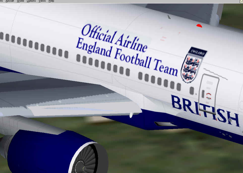 Fs2000/Fs2002 British Airways Boeing 777-200 V2 England Football Team Logo