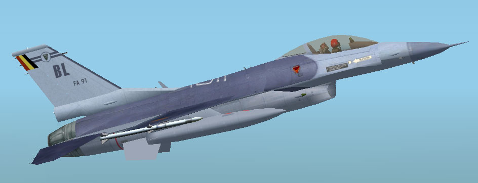 Fs2002 Aircraft - This Is Belgian Air Force F-16A Fa-91 With Bl And Low-Viz Sqn Markings — 1