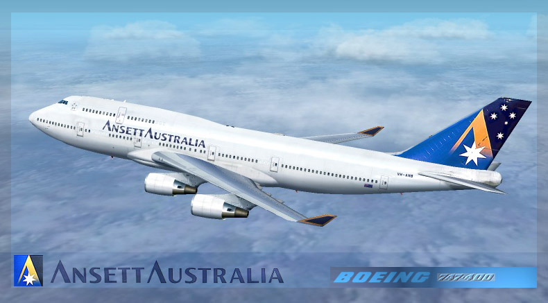 Fs2002 - Ansett Australia B747-412 Vh-Anb This Is A Textures Repaint Of Ansett Australias — 1