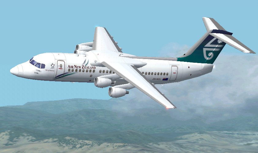 Fs2002 Bae 146-300 Air New Zealand Pacific Wave Livery All New Model Designed From Scratch — 1
