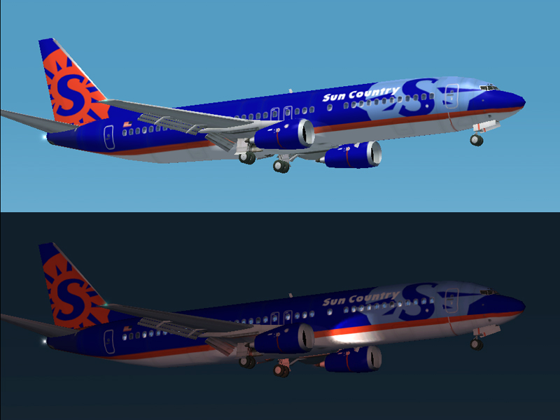 Fs2002 737-300 Sun Country Boeing 737-400 Sun Country Re-Paint For Fs2002 — 1