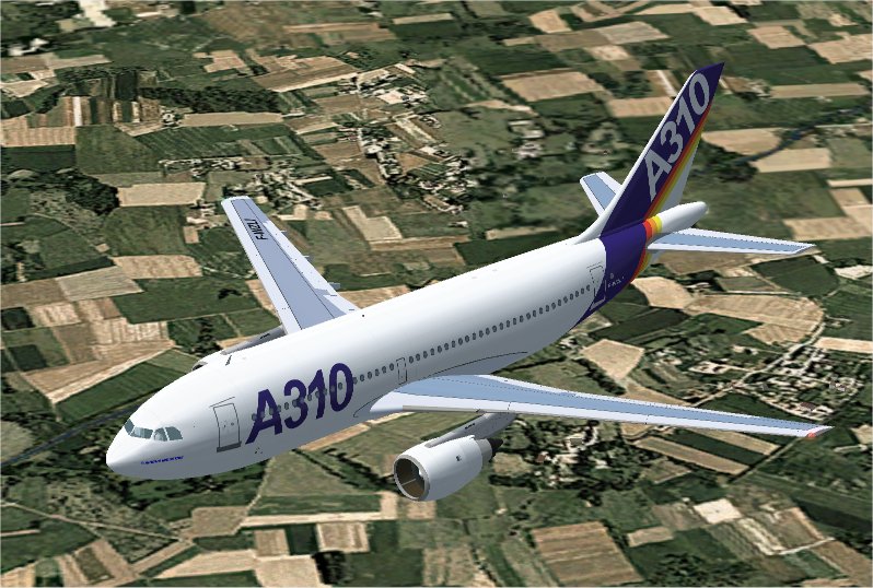 Fs2002 A310-203 House Colors Version 1 All-New Gmax Airbus A310-203 In Demonstrator Livery — 1