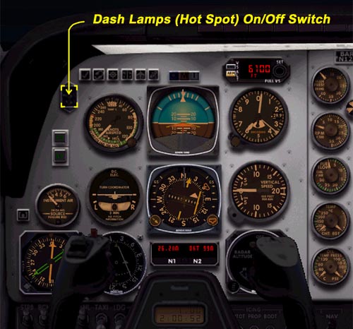 Fs2002 Baron 58 Deluxe Night Lit Panel Realistic Rendering Of A Late Model Beech Baron 58