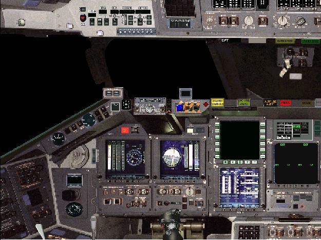 Fs2002 Photorealistic Space Shuttle Chronos Cockpit Panel With Switchable Crt Displays
