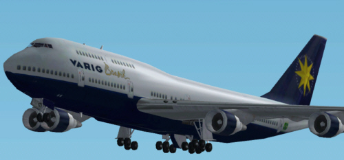 Fs2002 Varig Boeing 747-400 Repaint.repaint Of The Msfs Default Boeing 747 In A Varig Live
