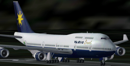 Fs2002 Varig Boeing 747-400 Repaint.repaint Of The Msfs Default Boeing 747 In A Varig Live