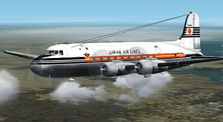 Fs2002 Japan Airlines Douglas Dc-4 , Registration Ja6006.From The 1940S To The 1960S Jal H — 1