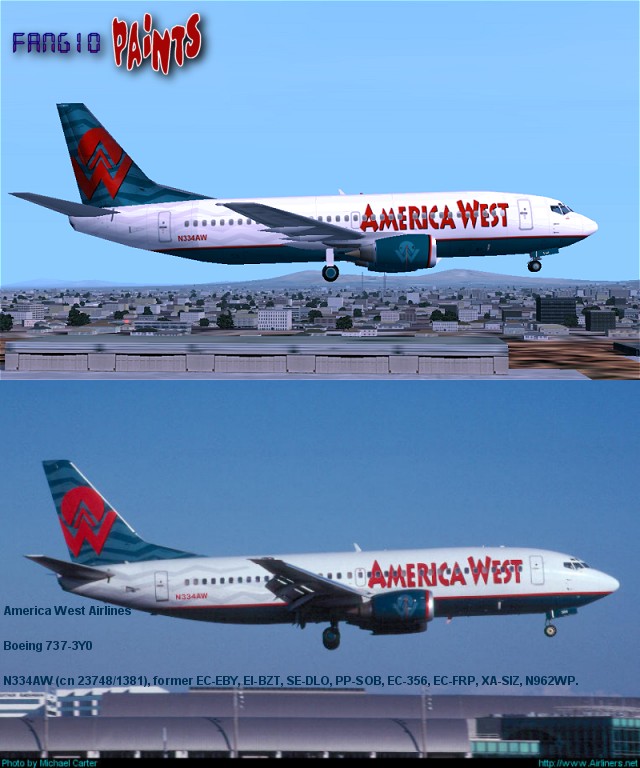 This Is Repainted Textures Of Project Freewares B737-300 In America West Airlines Colours — 1