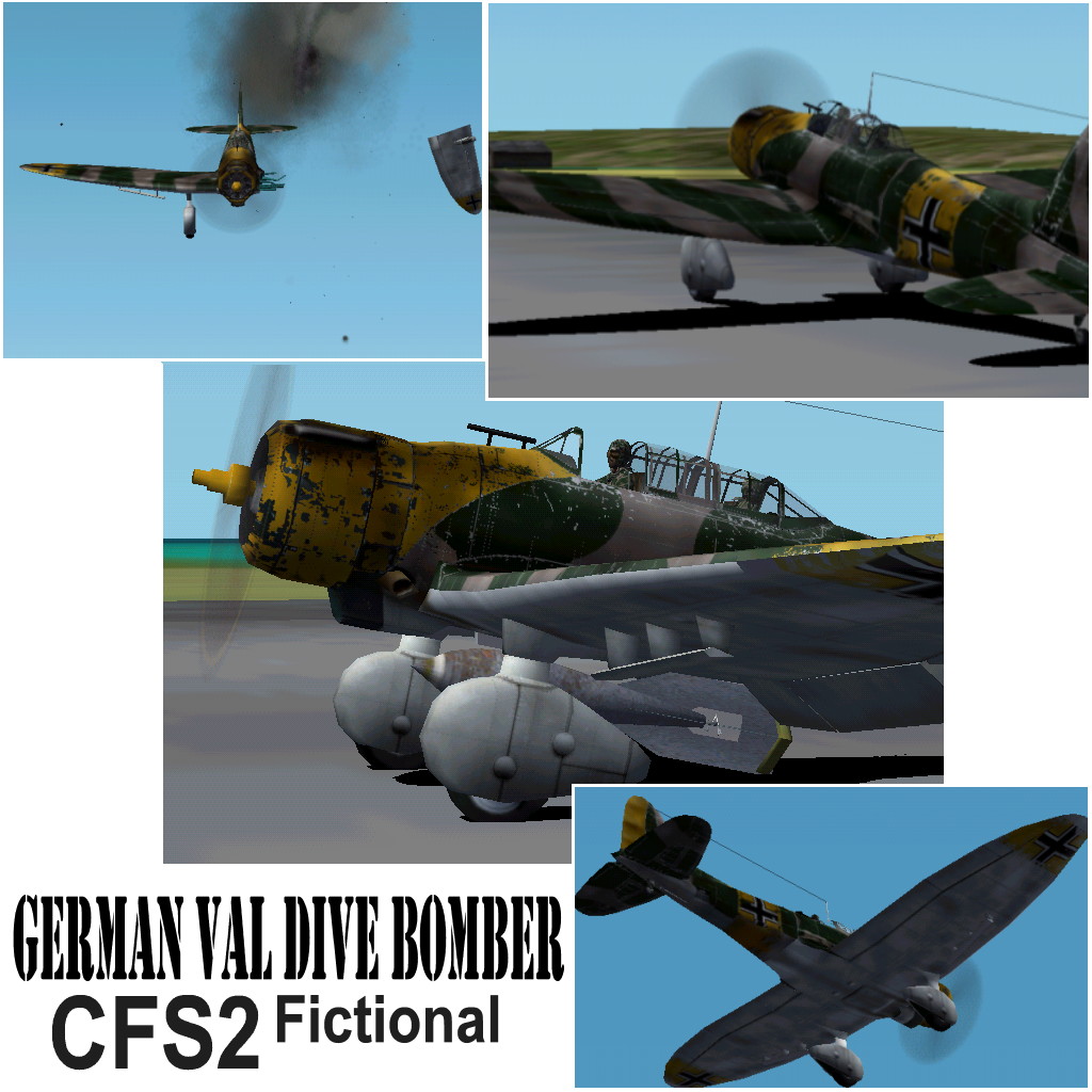 German Val:d3A1-G87 Val (Dive Bomber) Fictional Modified D3A1_Val (Original Cfs2 Aircraft) — 1