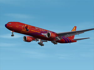 Flight Simulator 2002 - Fs2002 Boeing 777-300Er Spiderman Promo Repaints Of Fspainters B77