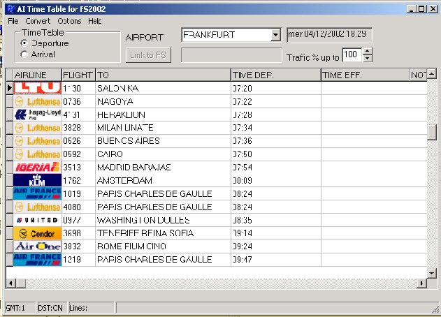 Ai Time Table For Fs2002: Aitt Let You See Daily Flight Scheduling Of Your Preferred Airpo