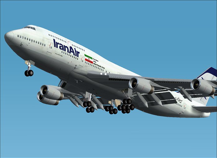 Fs2002 Iran Air Boeing 747-400 In Fictoinal Iran Air Livery
