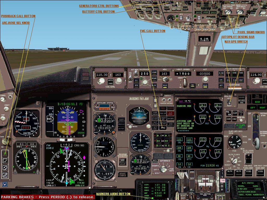 Fs 2002 Professional Panel For Boeing 767-300Er
