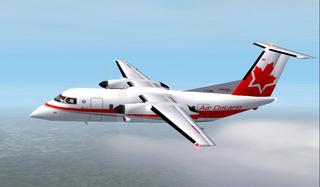Fs2002 Pro De Havilland Dash8-102 Air Ontario C-Gjmk Ver 6 With New Fs8 Pro Fd, Full Movin