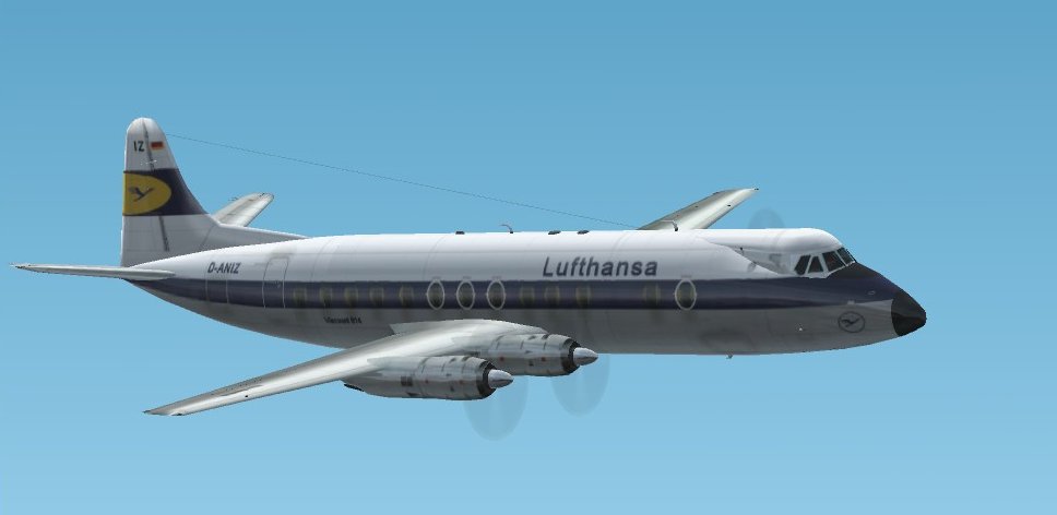 Fs2002 Vickers Viscount 800 Fsds2 Model By Rick Piper, Lufthansa Colours By Tony Madge