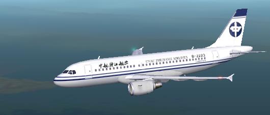 Fs2002 A319 Cnac-Zhejiang Airlines Textures Repaint By Kai-Marcus Peschl Based On Fspainte